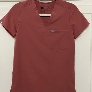 FIGS Mauve XXS Catarina Top and XS Petite Livingston Basic Pants Set